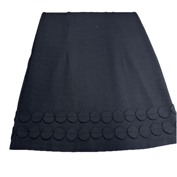 Boden Women’s Sz 4 Black Ponte Knit Sheath Circle Appliqué Hem 3/4 Sleeve WH280 - Picture 3 of 14